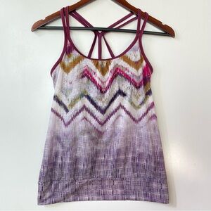 Prana Purple Ombre Chevron Strappy Yoga Workout Tank Top XS